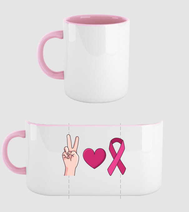 Peace Love lupta împotriva cancerului de sân model roz deschis pe tricou