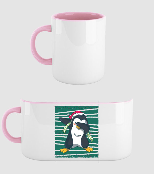 Pinguin DAB Crăciun model roz deschis pe tricou