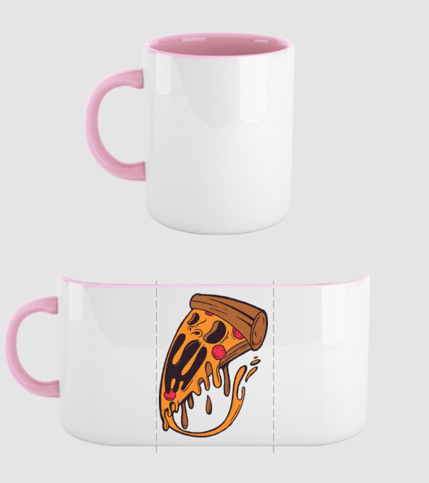 Pizza Horror model roz deschis pe tricou