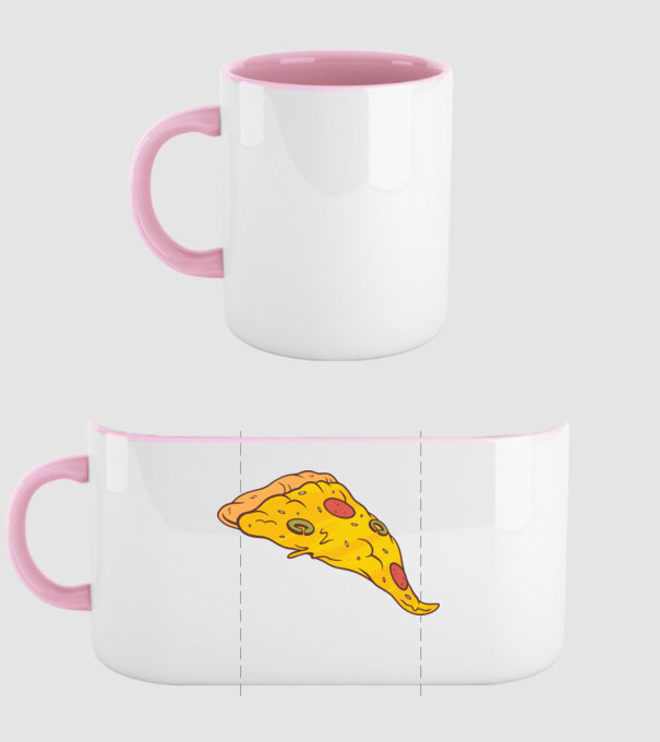 Felie de pizza Cuplu model roz deschis pe tricou