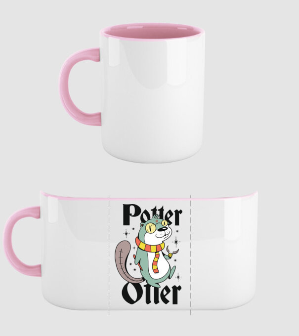 Potter Otter Vidra model roz deschis pe tricou