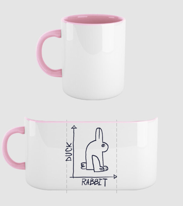 Rabbit vs Duck - Iepure sau Rață model roz deschis pe tricou