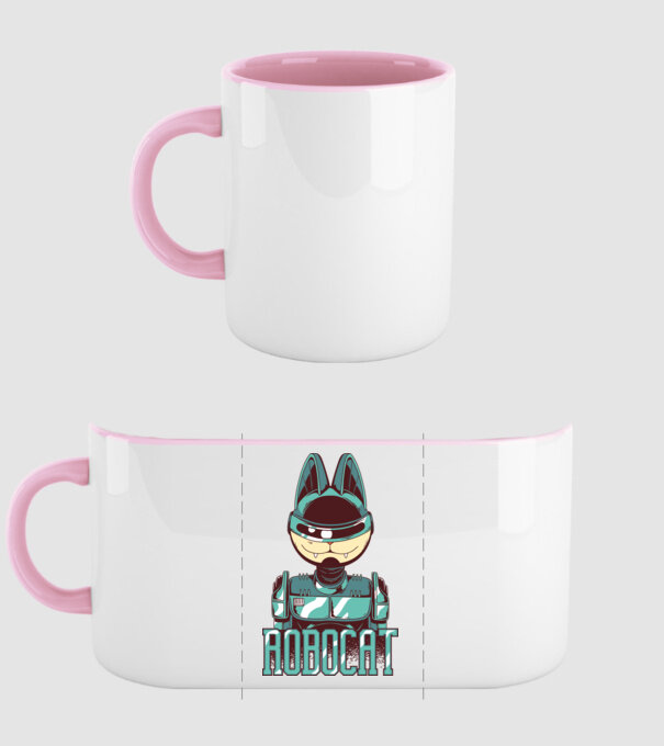 Robocat - Pisică Robot model roz deschis pe tricou