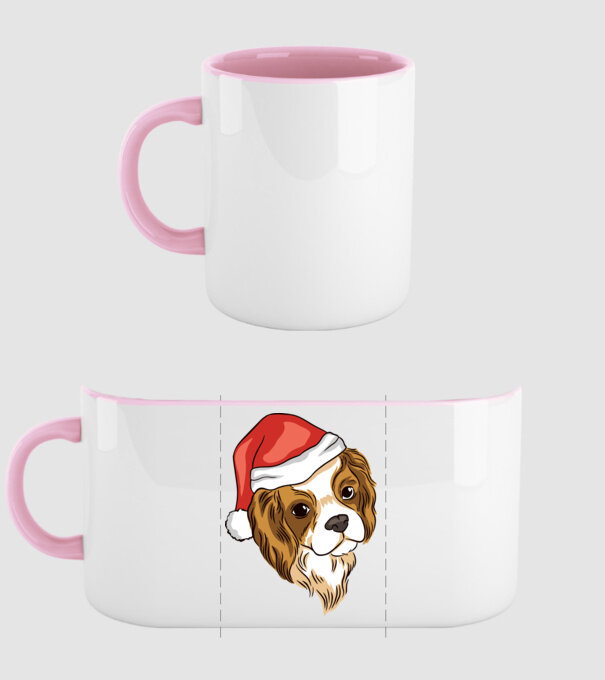 Santa Cocker Spaniel model roz deschis pe tricou