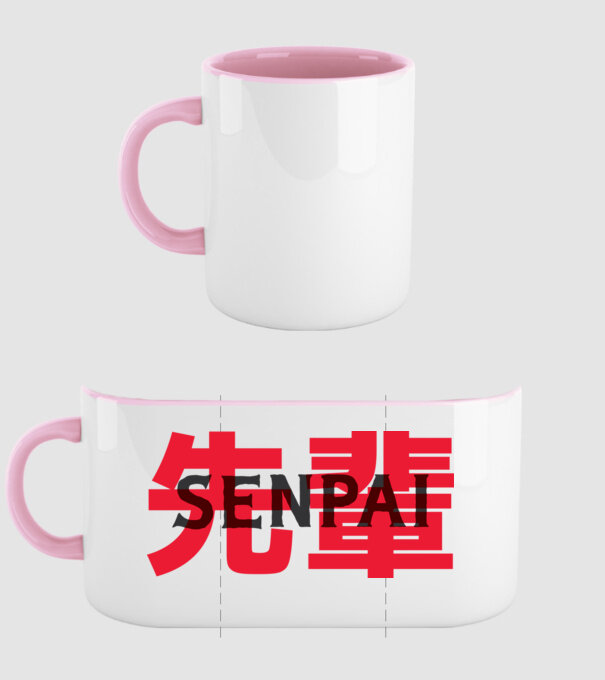 Senpai model roz deschis pe tricou