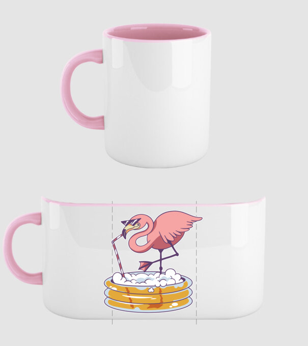 Flamingo cu bere model roz deschis pe tricou