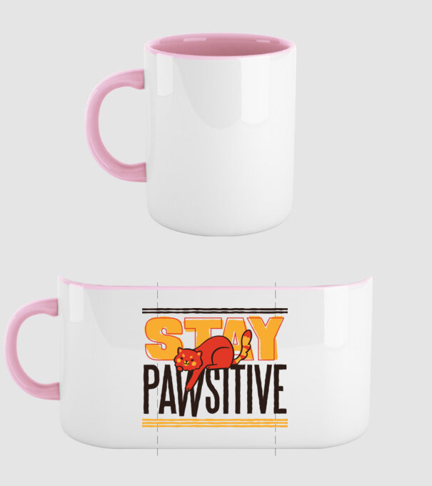 Stay Pawsitive model roz deschis pe tricou