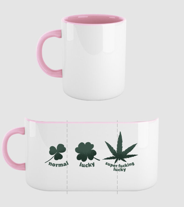 Super F*cking Lucky Cannabis model roz deschis pe tricou
