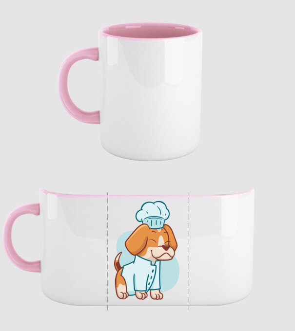 Beagle bucătar model roz deschis pe tricou