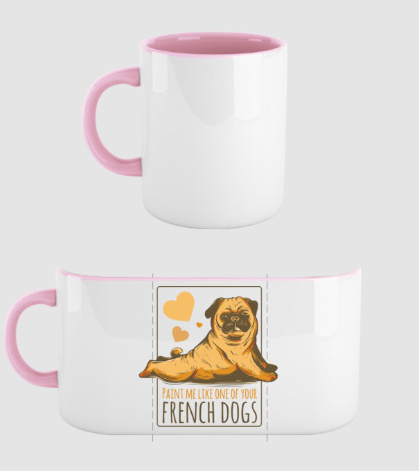 Mops sexy model roz deschis pe tricou