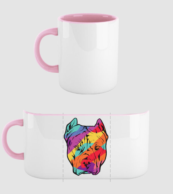 Cap colorat Pitbull model roz deschis pe tricou