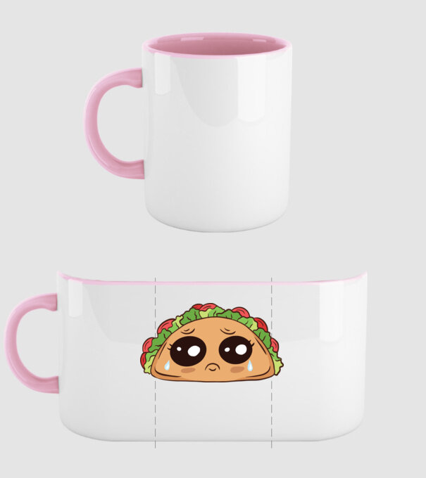 Taco trist model roz deschis pe tricou