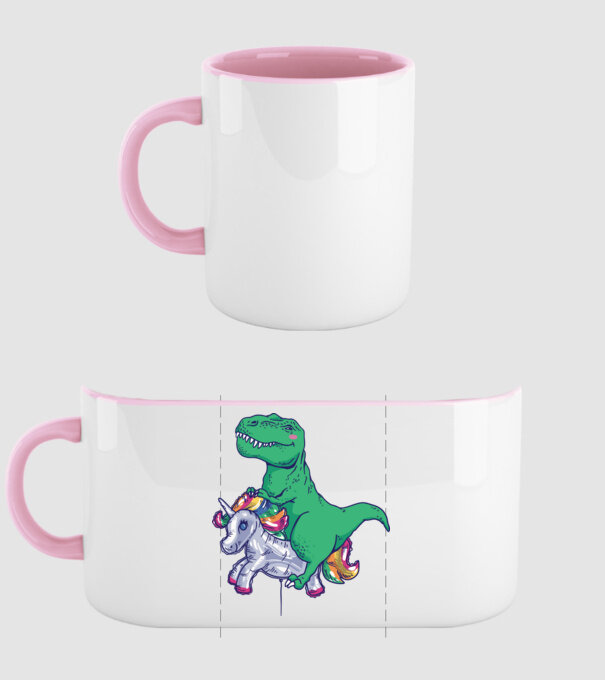 T-rex pe Unicorn balon model roz deschis pe tricou