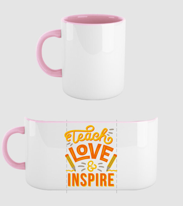 Teach Love Inspire pentru profesori model roz deschis pe tricou
