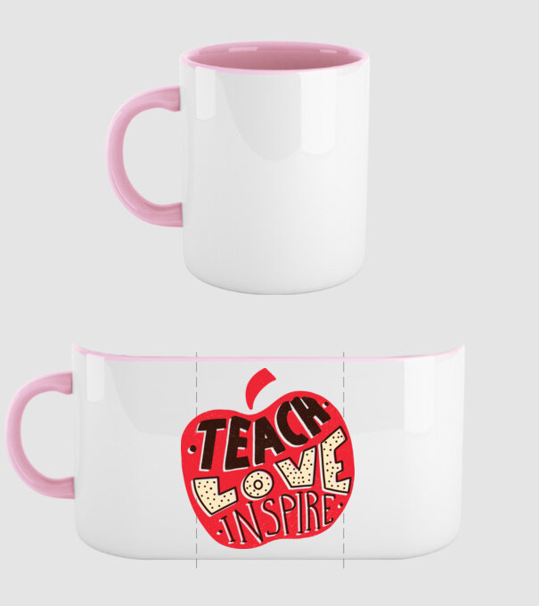 Teach Love Inspire pentru profesori model roz deschis pe tricou