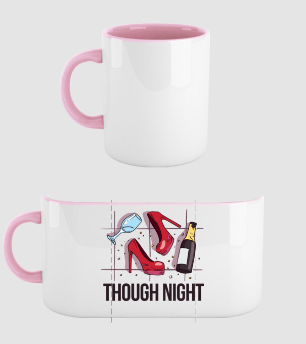 Though Night - seară grea model roz deschis pe tricou