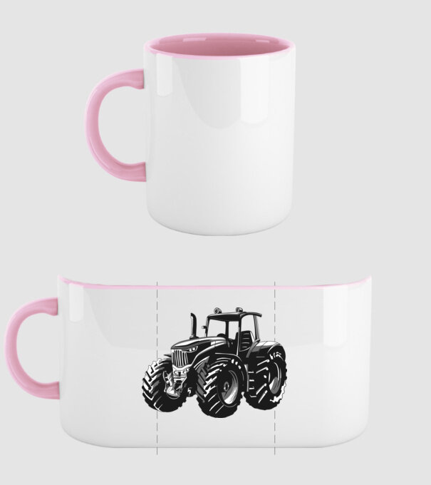 Tractor model roz deschis pe tricou