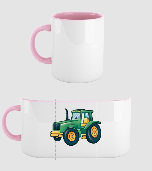 Desen Tractor model roz deschis pe tricou