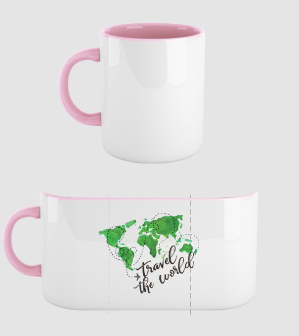 Travel the world model roz deschis pe tricou