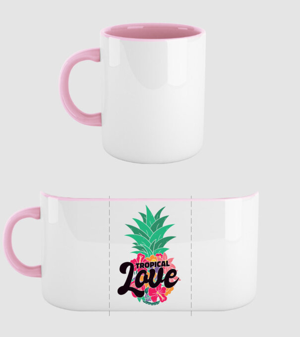 Ananas Tropical Love model roz deschis pe tricou