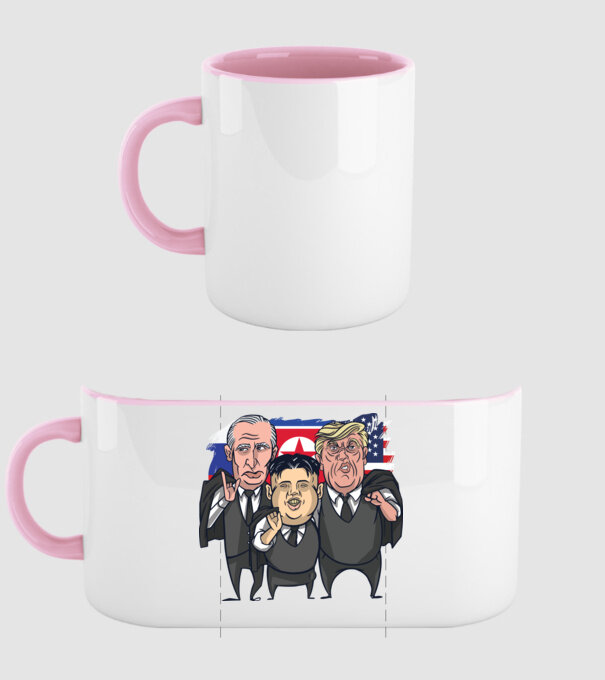 Trump, Putin, Kim - trei prieteni buni model roz deschis pe tricou