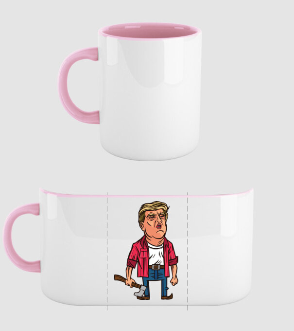 Trump tăietor de lemne model roz deschis pe tricou