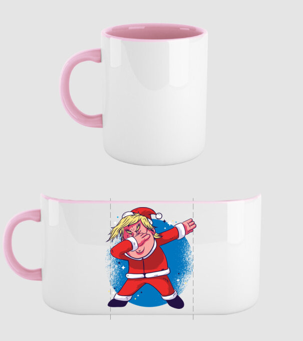 Trump Moș Crăciun dans DAB model roz deschis pe tricou
