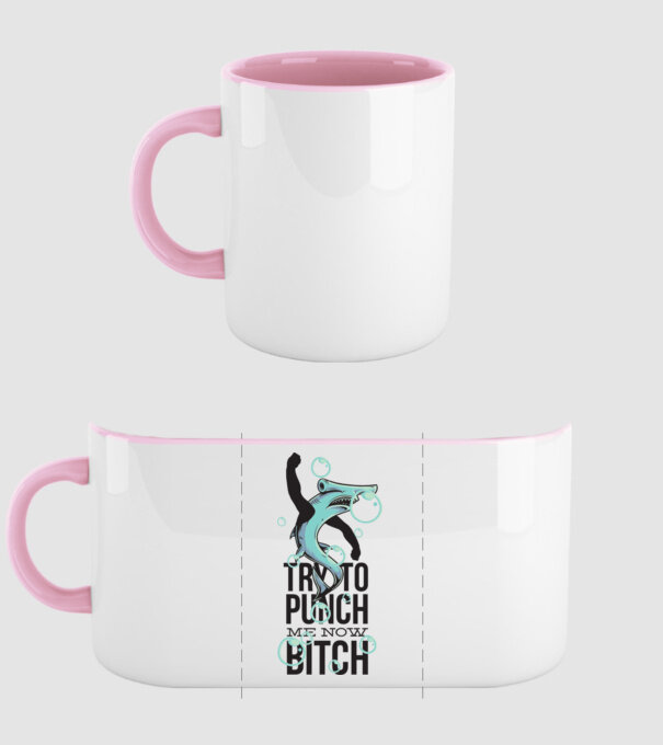Try to punch me now bitch model roz deschis pe tricou