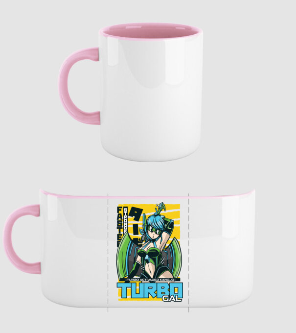 Turbo Gal Anime model roz deschis pe tricou