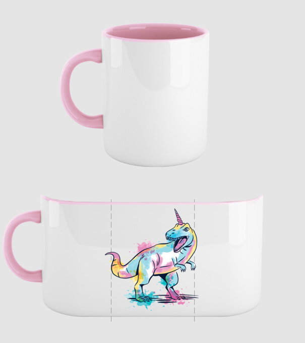 Unicornsaurus - Dinozaur Unicorn model roz deschis pe tricou