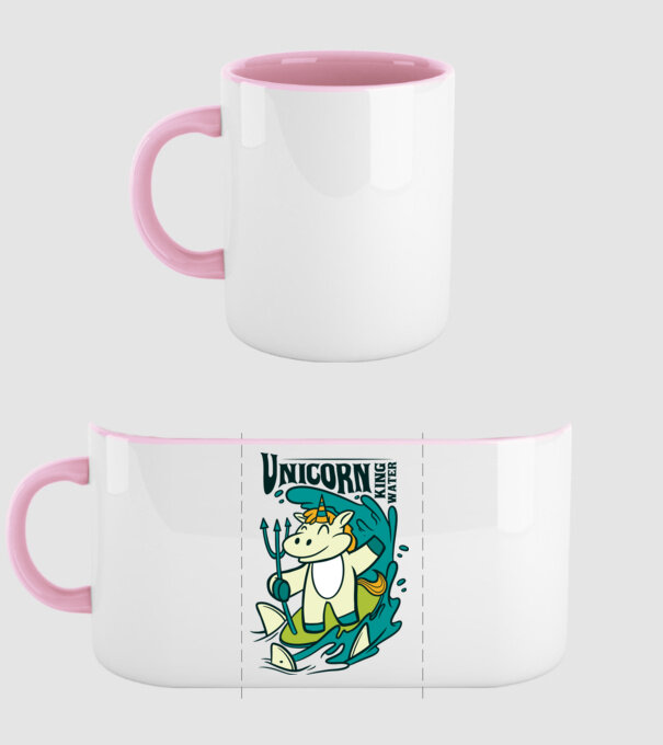 Unicorn regele apelor model roz deschis pe tricou