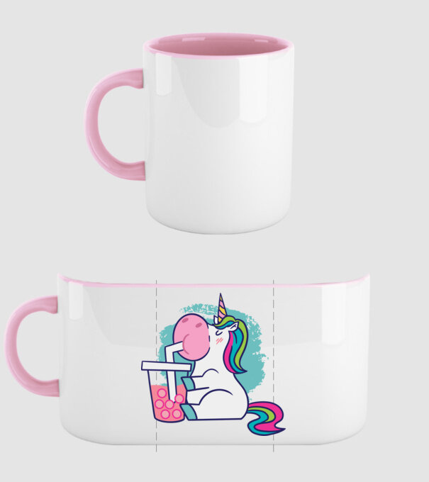 Unicorn Bubble Tea model roz deschis pe tricou