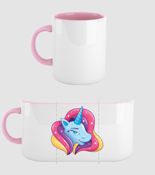 Cap de unicorn model roz deschis pe tricou