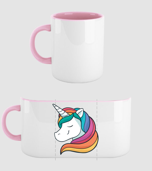 Cap de unicorn model roz deschis pe tricou