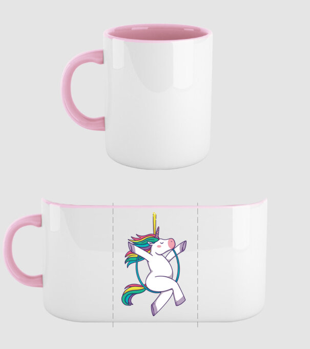 Unicorn pe cerc model roz deschis pe tricou