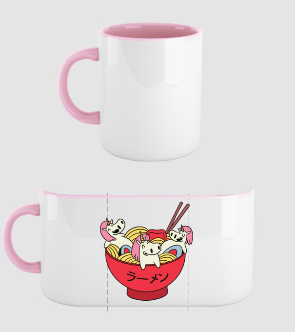Unicorn Ramen model roz deschis pe tricou