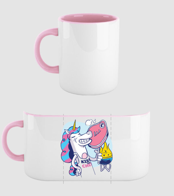 Unicorn Steak BBQ model roz deschis pe tricou
