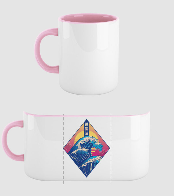 Vaporwave Val model roz deschis pe tricou