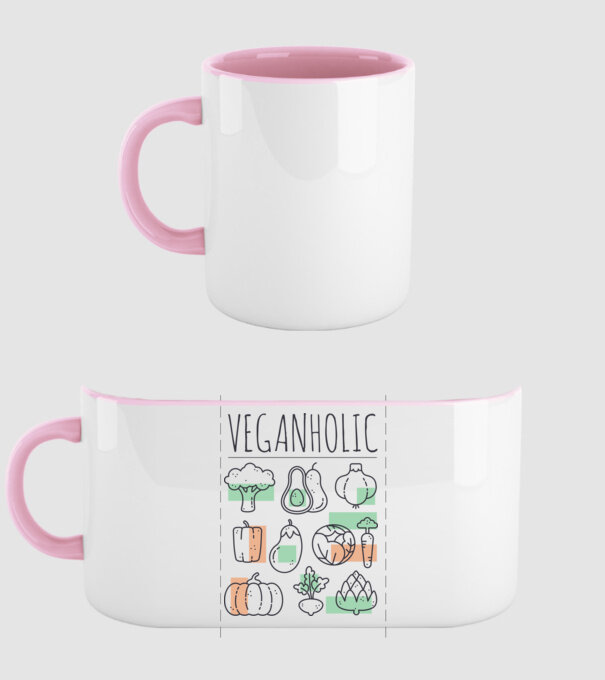 Veganholic model roz deschis pe tricou