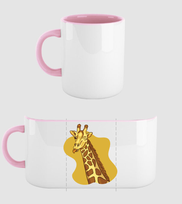 Girafă amuzantă model roz deschis pe tricou