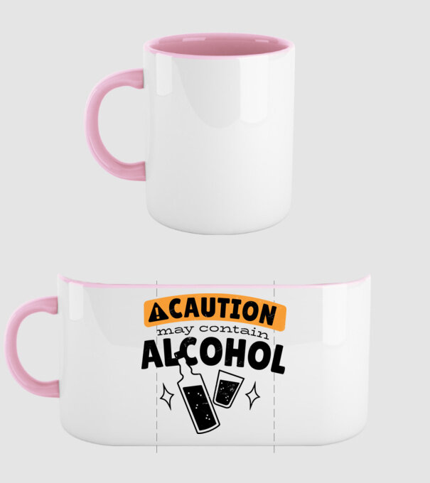 Atenție, poate conține alcool model roz deschis pe tricou