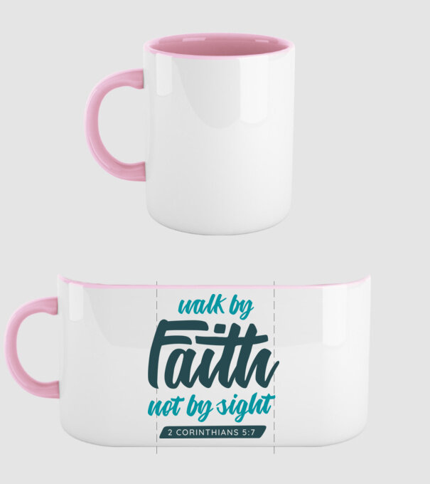 Walk by faith - Religie model roz deschis pe tricou