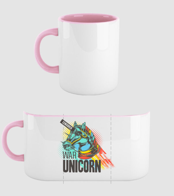 War Unicorn model roz deschis pe tricou