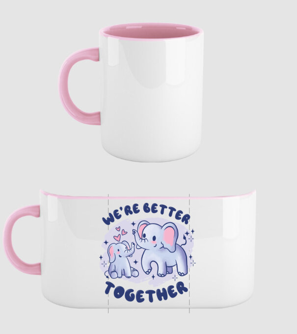 'We''re Better Together Elephant' model roz deschis pe tricou