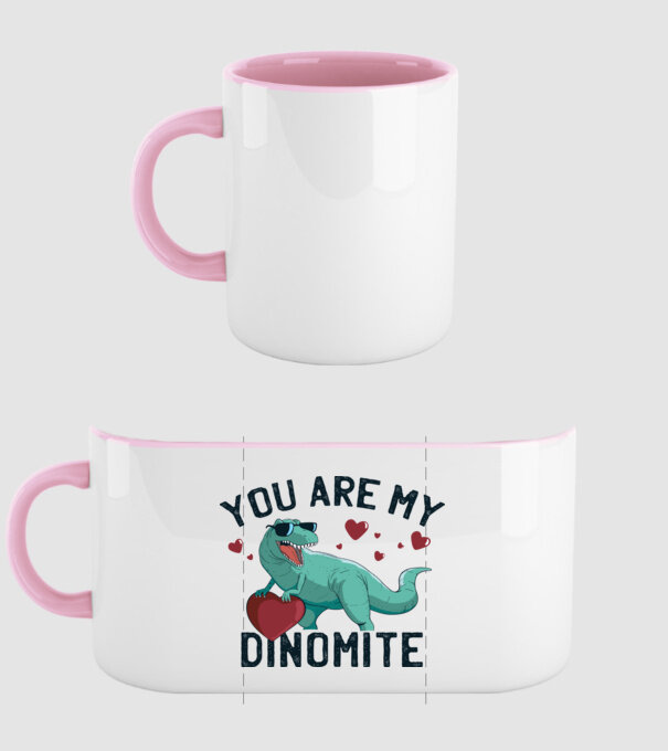You are my Dinomite tricou cu dinozaur și inimă model roz deschis pe tricou