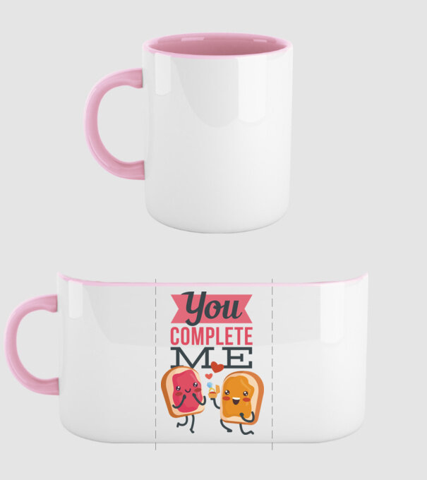 'You Complete Me Tricou drăguț pentru Valentine''s Day' model roz deschis pe tricou