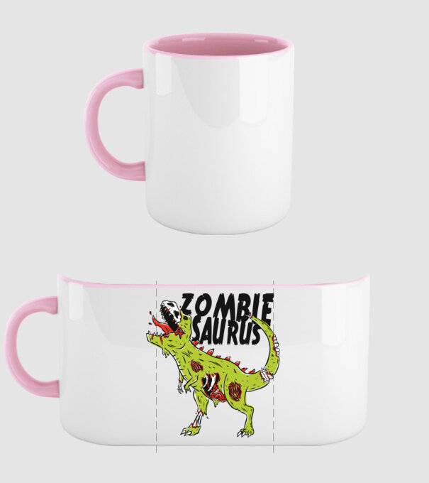 Zombiesaurus - Dinozaur Zombie model roz deschis pe tricou