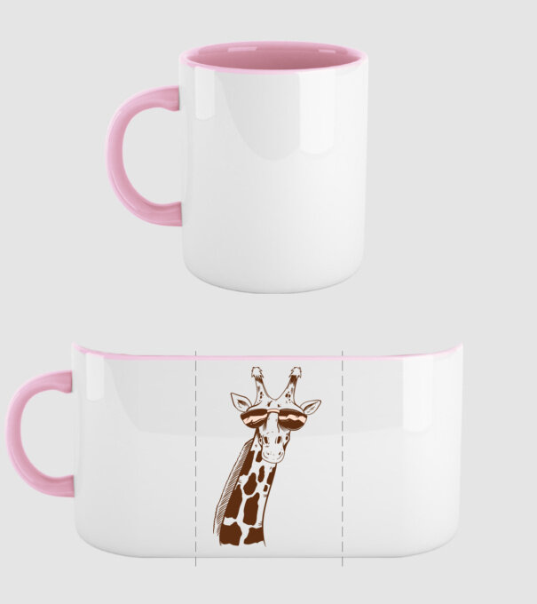 Cap Girafă model roz deschis pe tricou