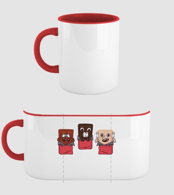 Trio de ciocolată model roșu pe tricou