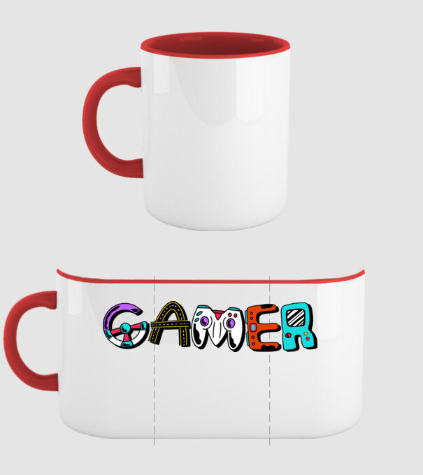 Inscripție Gamer model roșu pe tricou